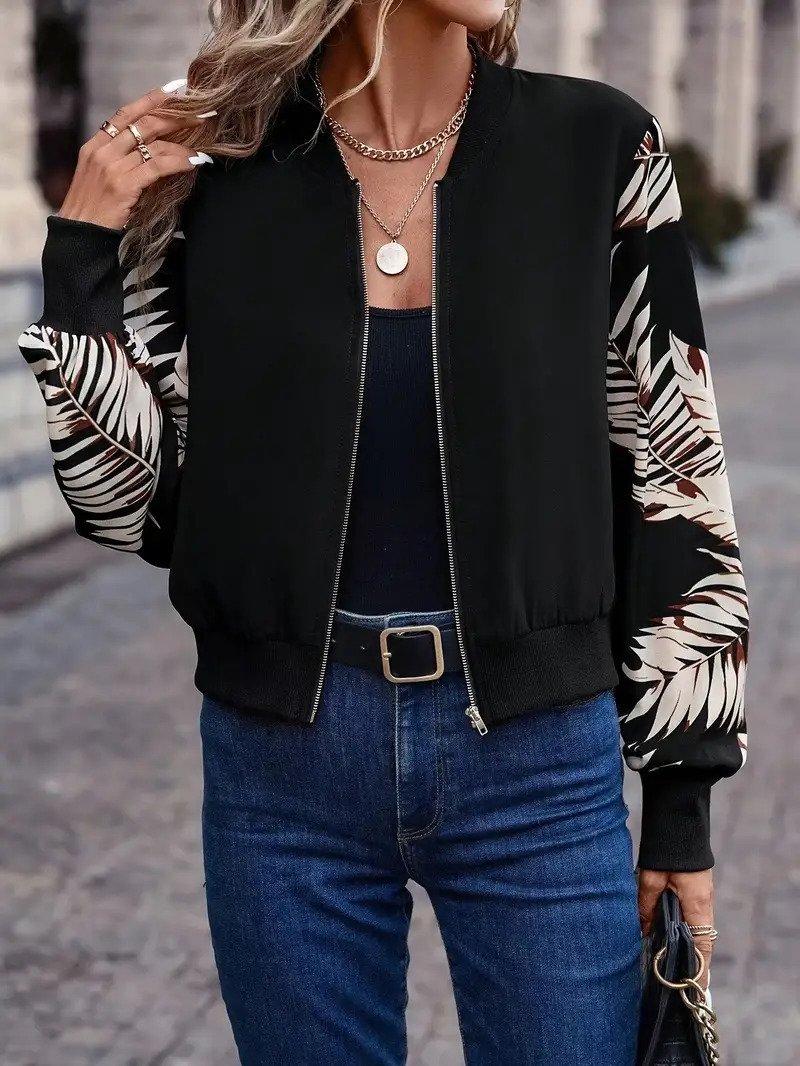 Glitter Floral Loose Casual Jacket