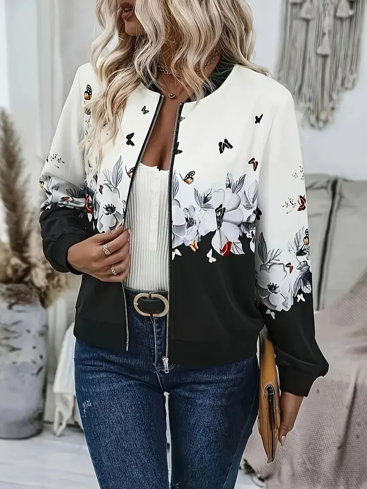 Glitter Floral Loose Casual Jacket