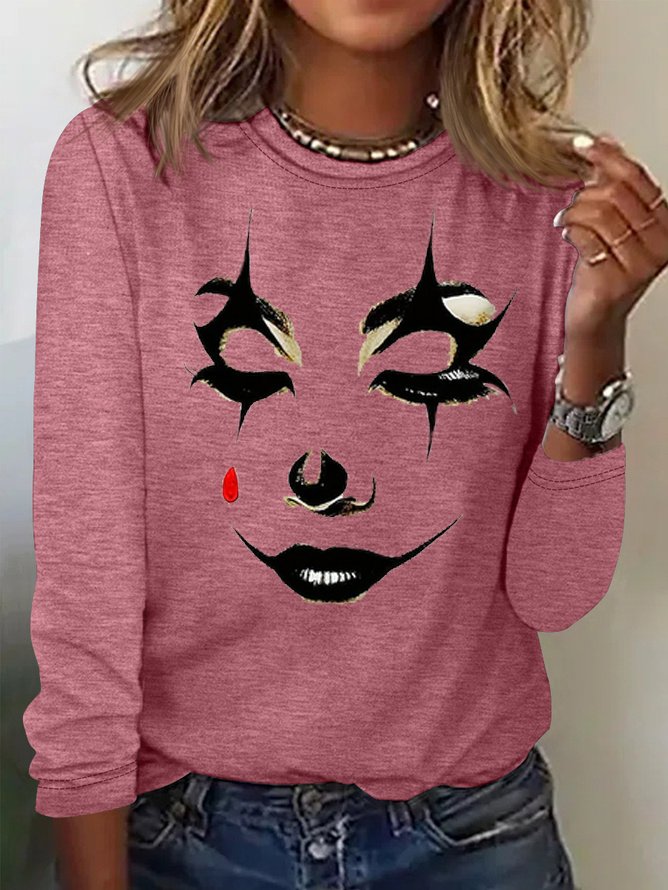 Cotton-Blend Casual Halloween Loose T-Shirt