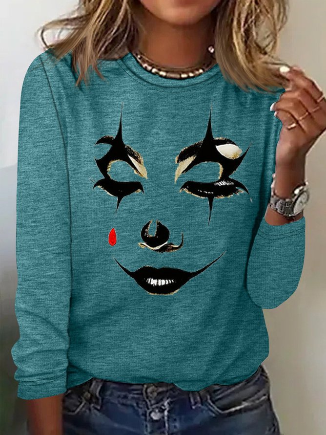 Cotton-Blend Casual Halloween Loose T-Shirt
