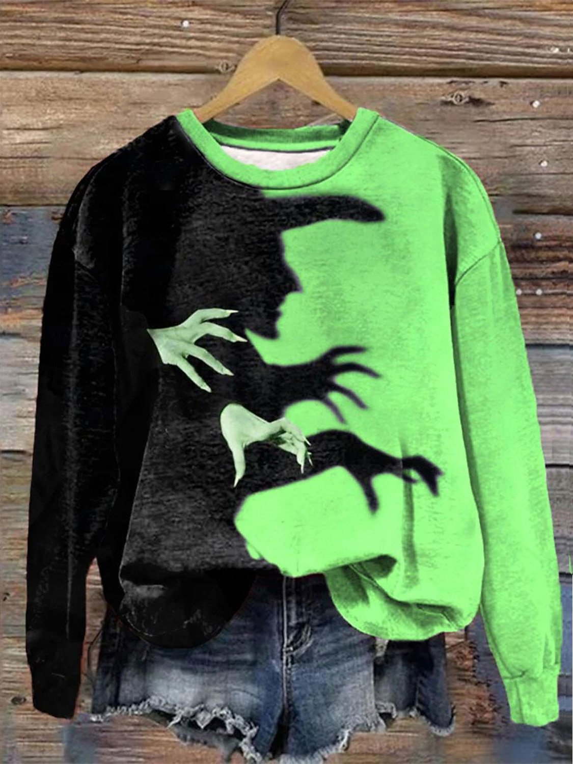 Casual Crew Neck Halloween Loose Sweatshirt