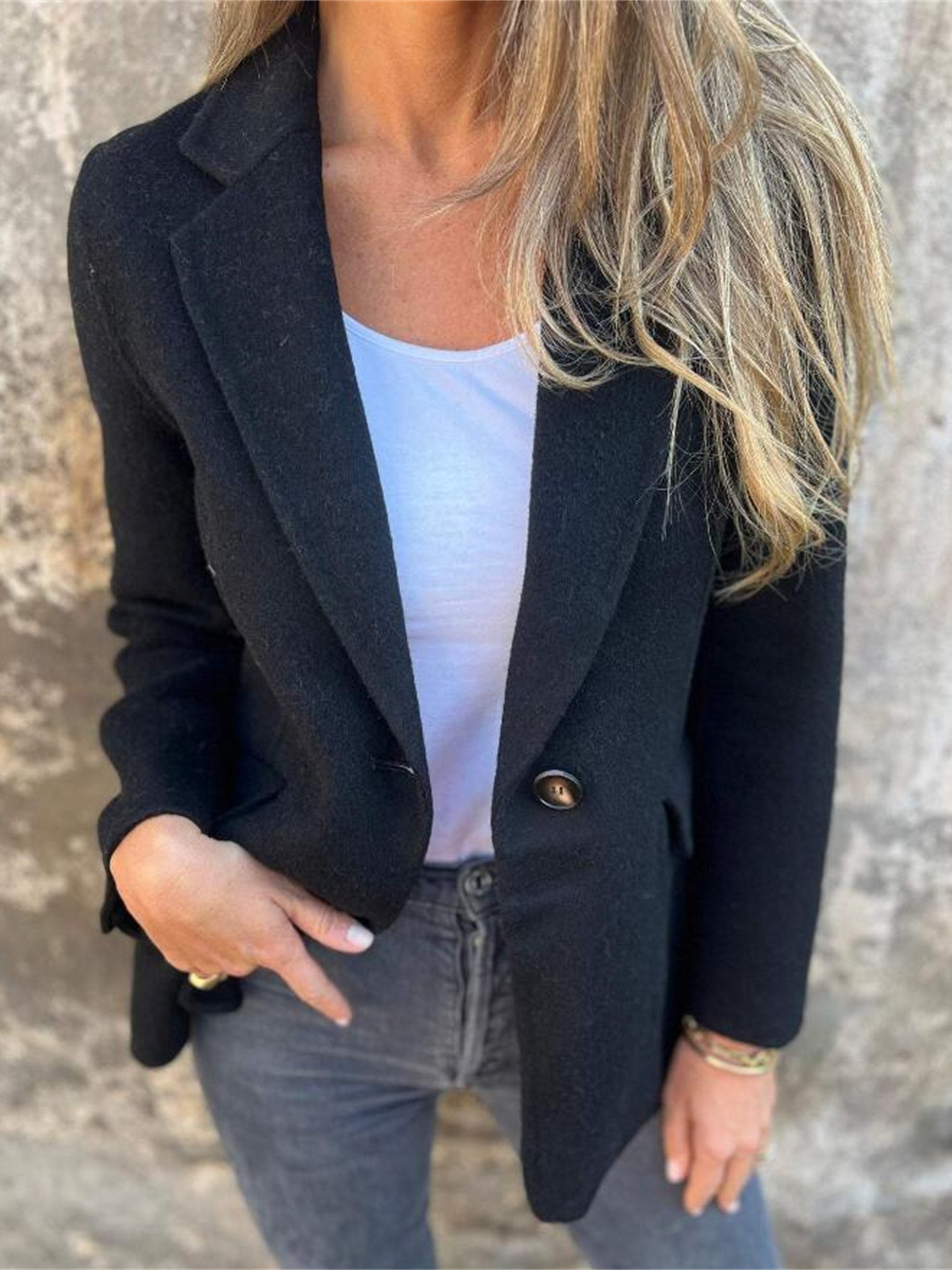 Shawl Collar Casual Jacket