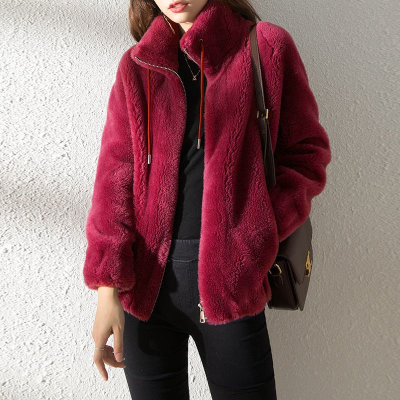 Plain Casual Fluff/Granular Fleece Fabric Loose Kimono
