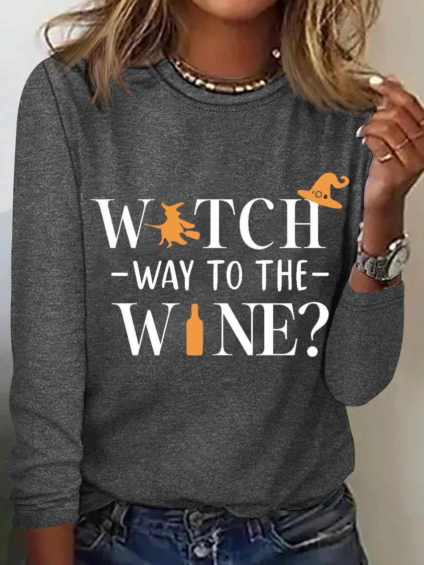 Halloween  Witch Way To The Wine T-shirt