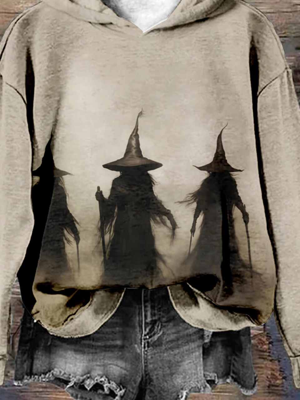 Three Spooky Witches In The Sand Land Hoodie
