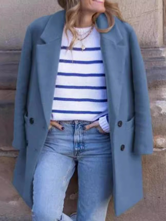 Plain Shawl Collar Loose Casual Jacket