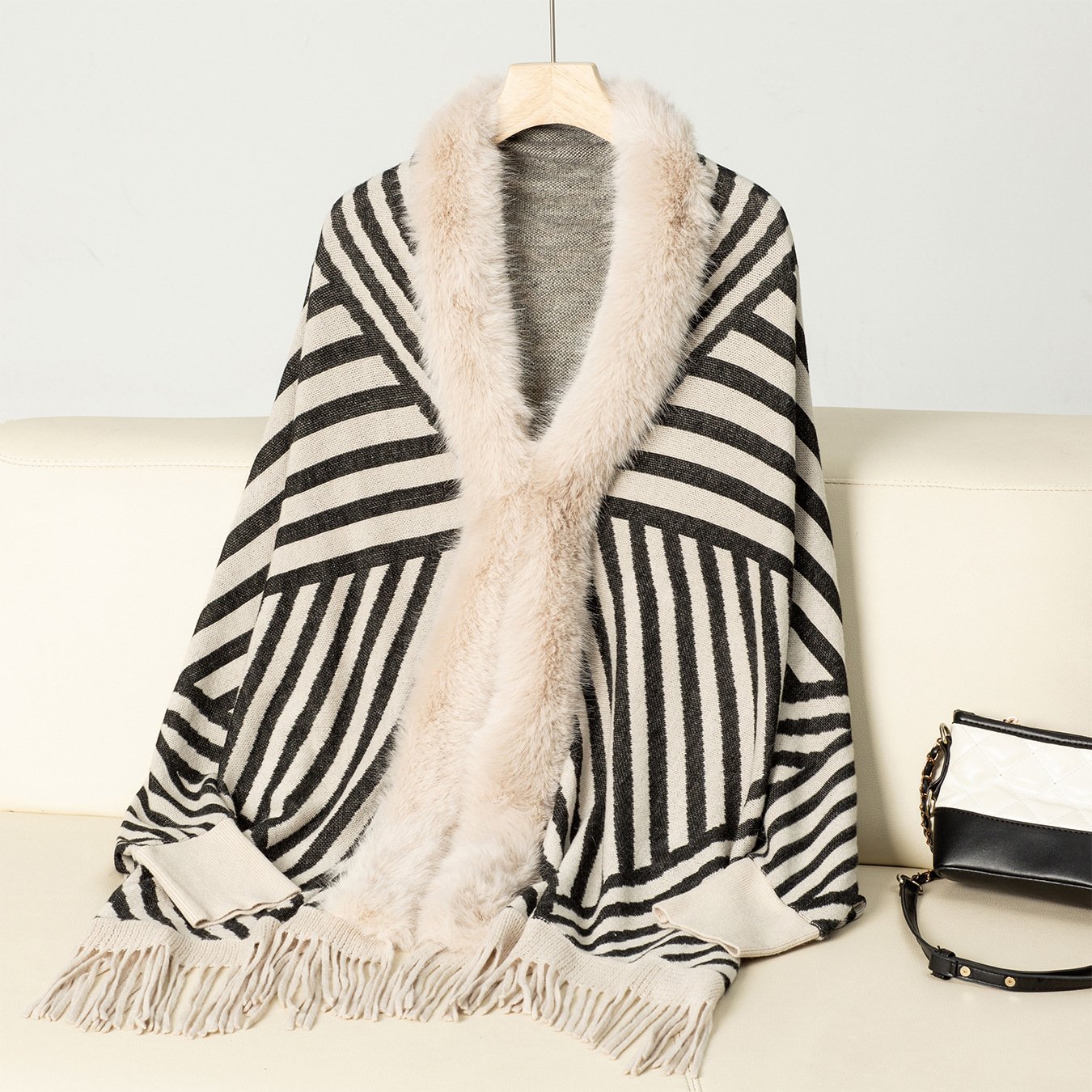 Casual Loose Striped Cloak