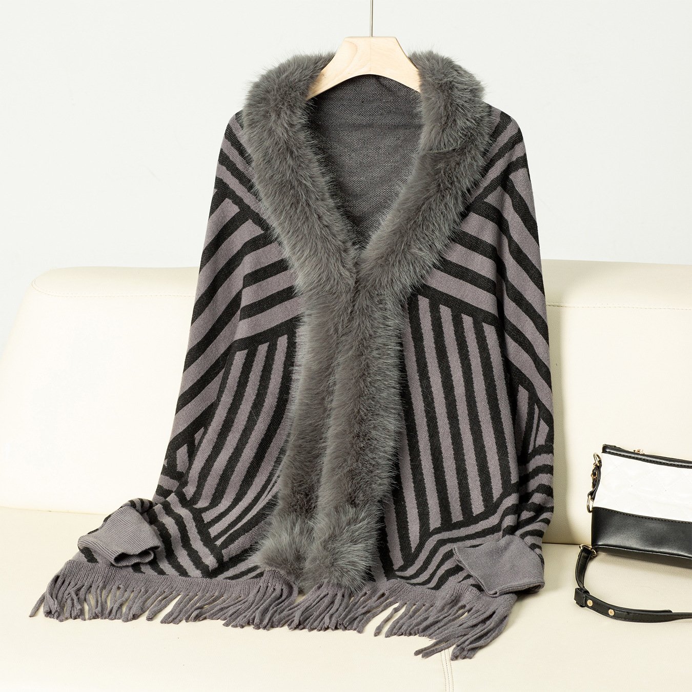 Casual Loose Striped Cloak