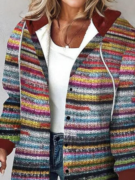 Women Plaid Casual Long Sleeve Regular Jacket