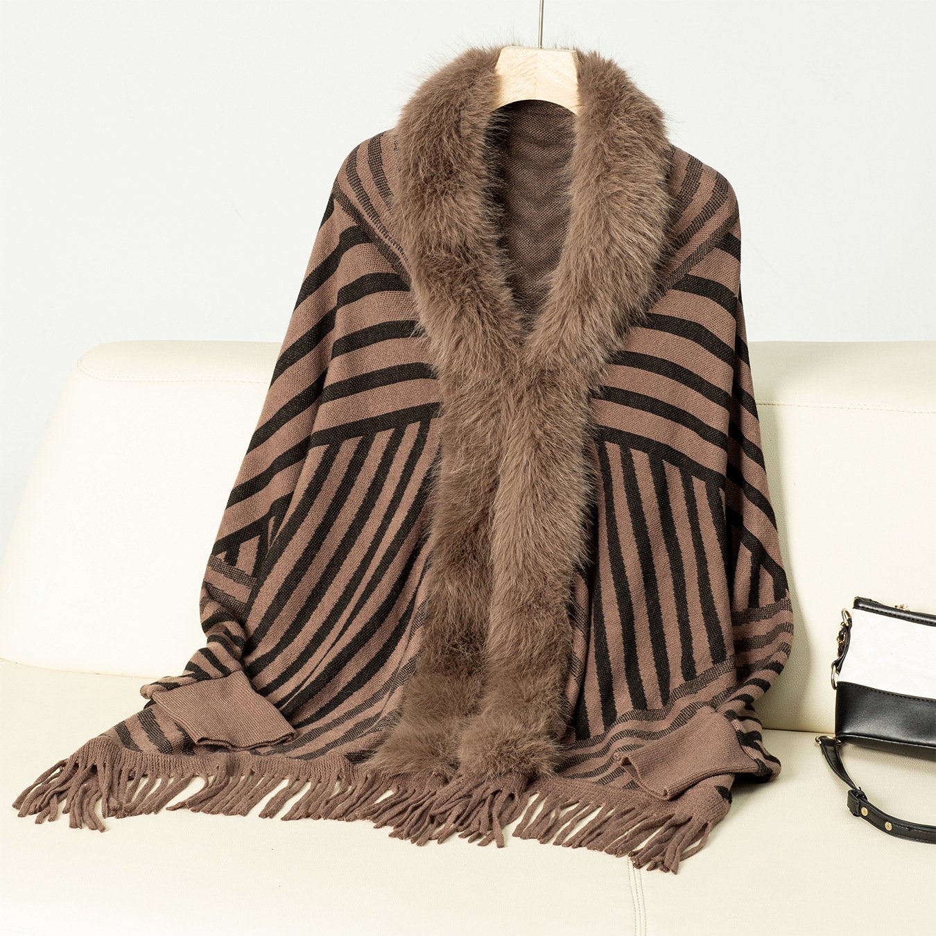 Casual Loose Striped Cloak