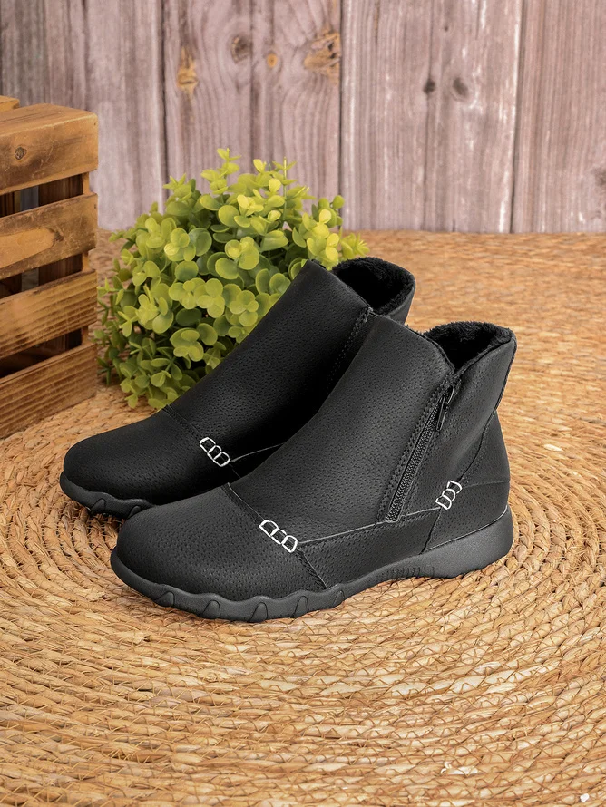 Casual Faux Fur Cotton-Padded Boots