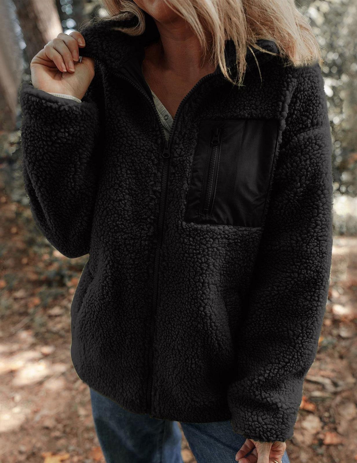 Loose Plain Lambswool Simple Jacket