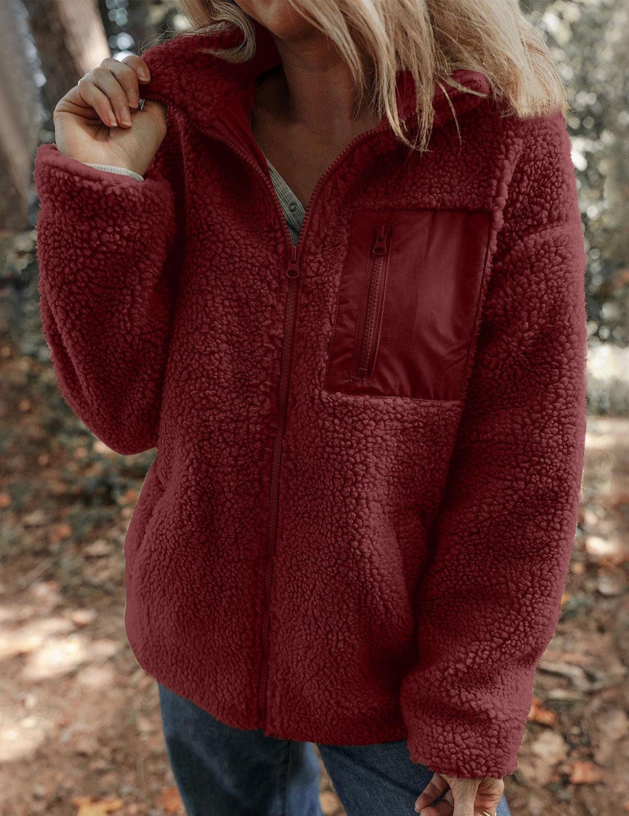 Loose Plain Lambswool Simple Jacket