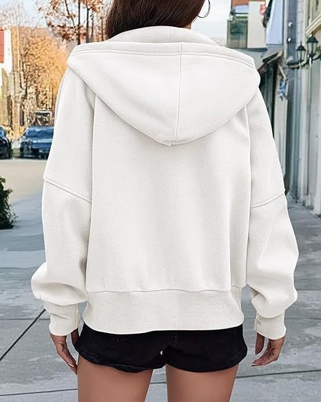 Hoodie Loose Plain Vintage Jacket