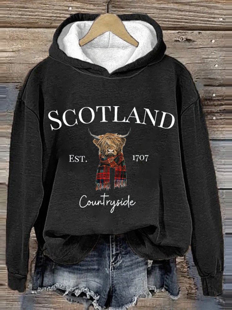 Scottish Highland Cattle Retro Hoodie