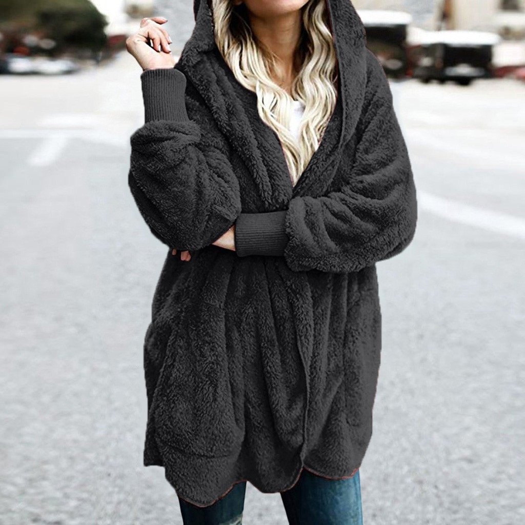 Plain Hoodie Casual Loose Leather & Faux Leather
