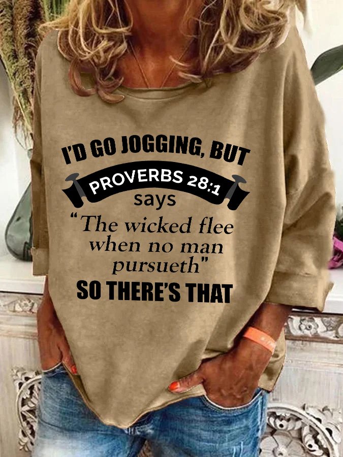 Christian Running Proverbs 28 1 Casual Sweatshirt