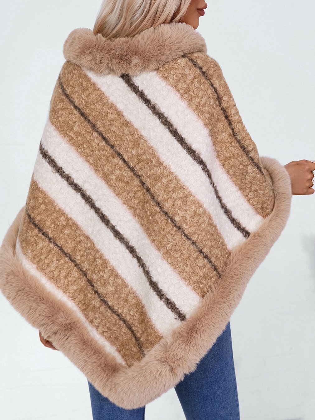 Fur Collar Elegant Cloak
