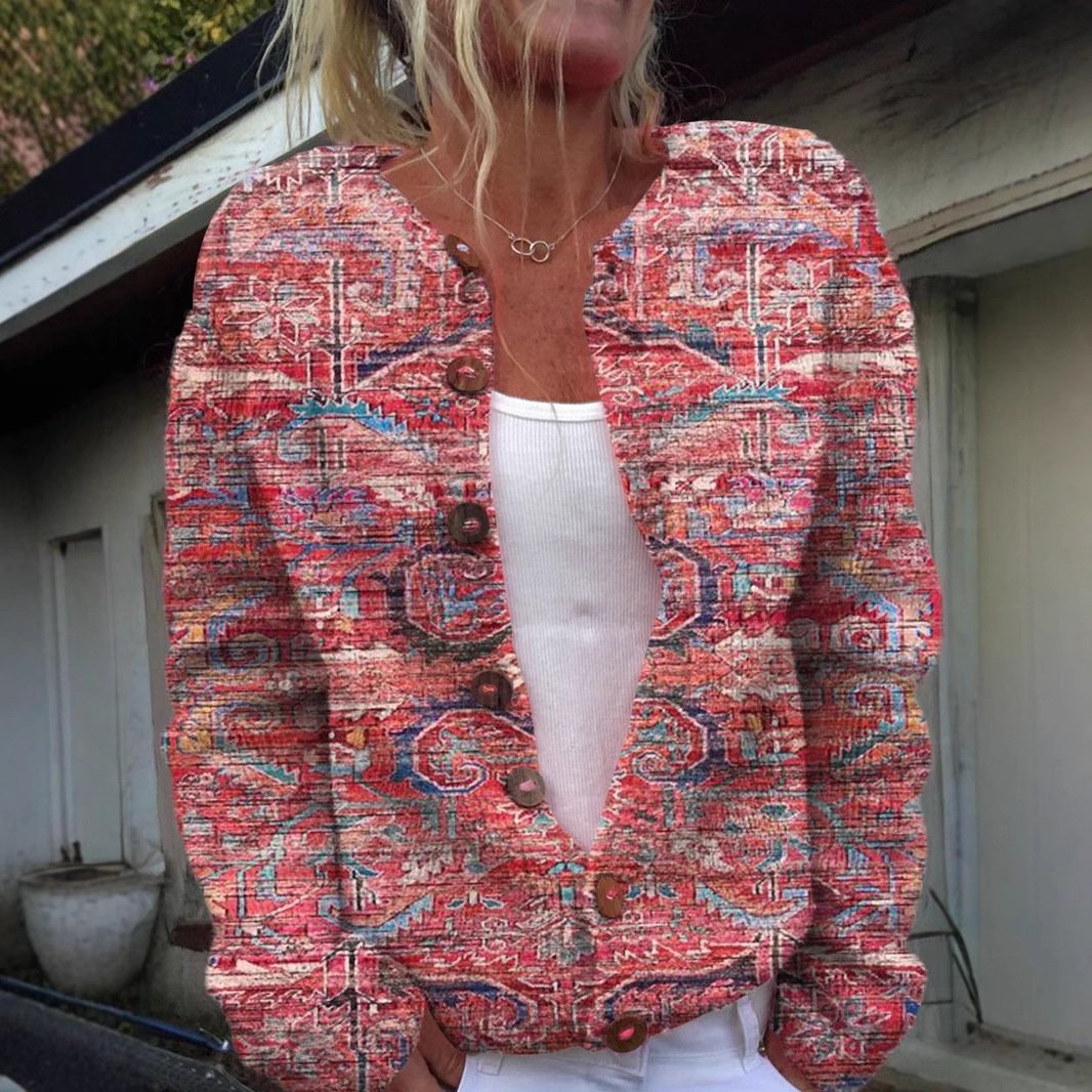 Geometric Casual Loose Jacket