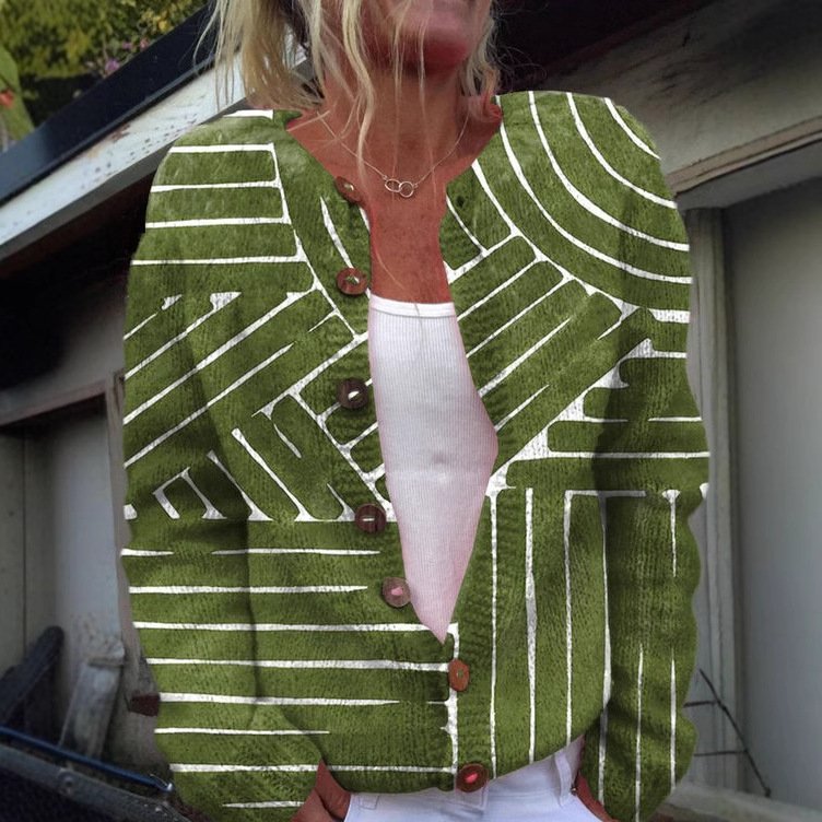 Geometric Casual Loose Jacket