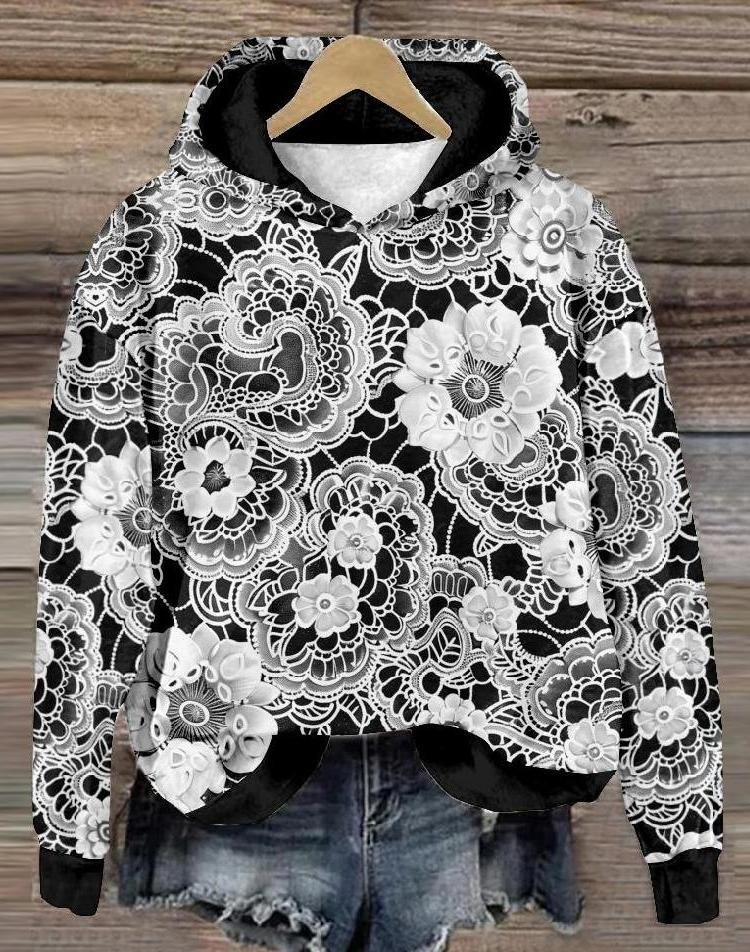 Loose 3D Printing Hoodie Casual Sweatshirt