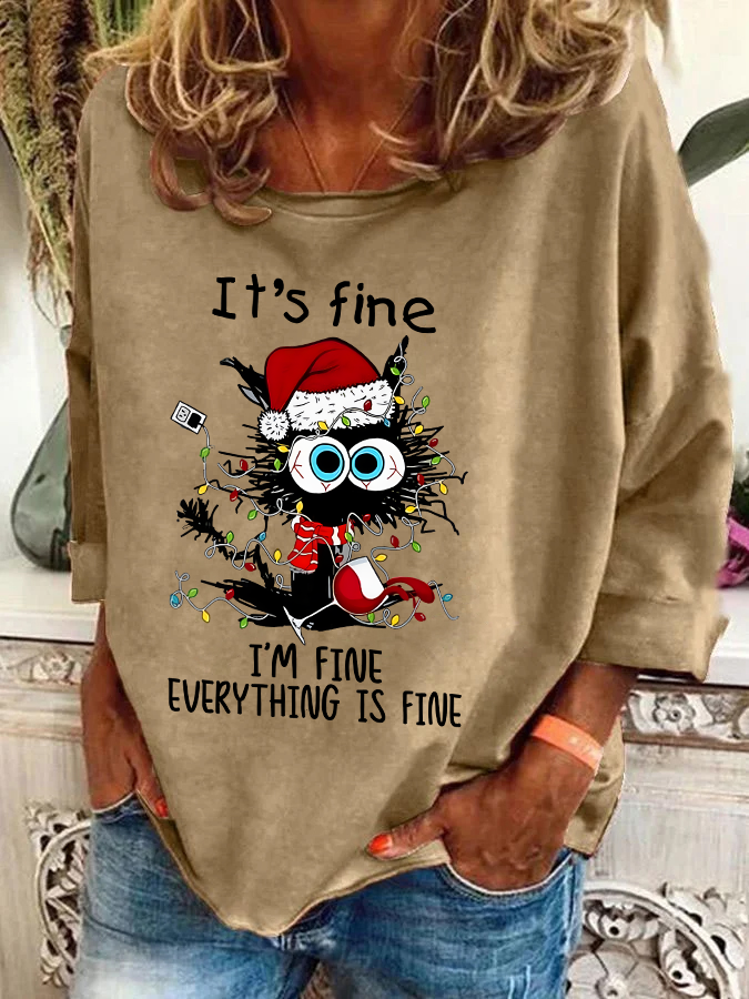 It's Fine I'm Fine Everything Is Fine Casual Sweatshirt