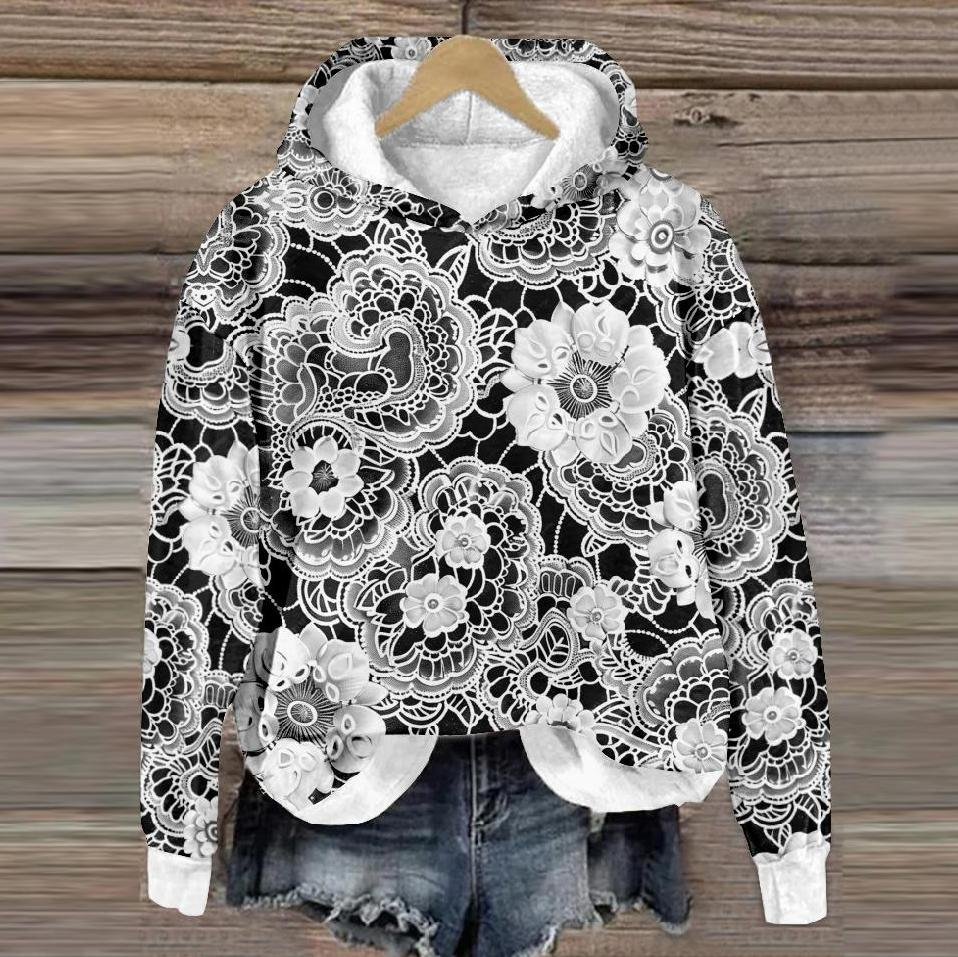 Loose 3D Printing Hoodie Casual Sweatshirt