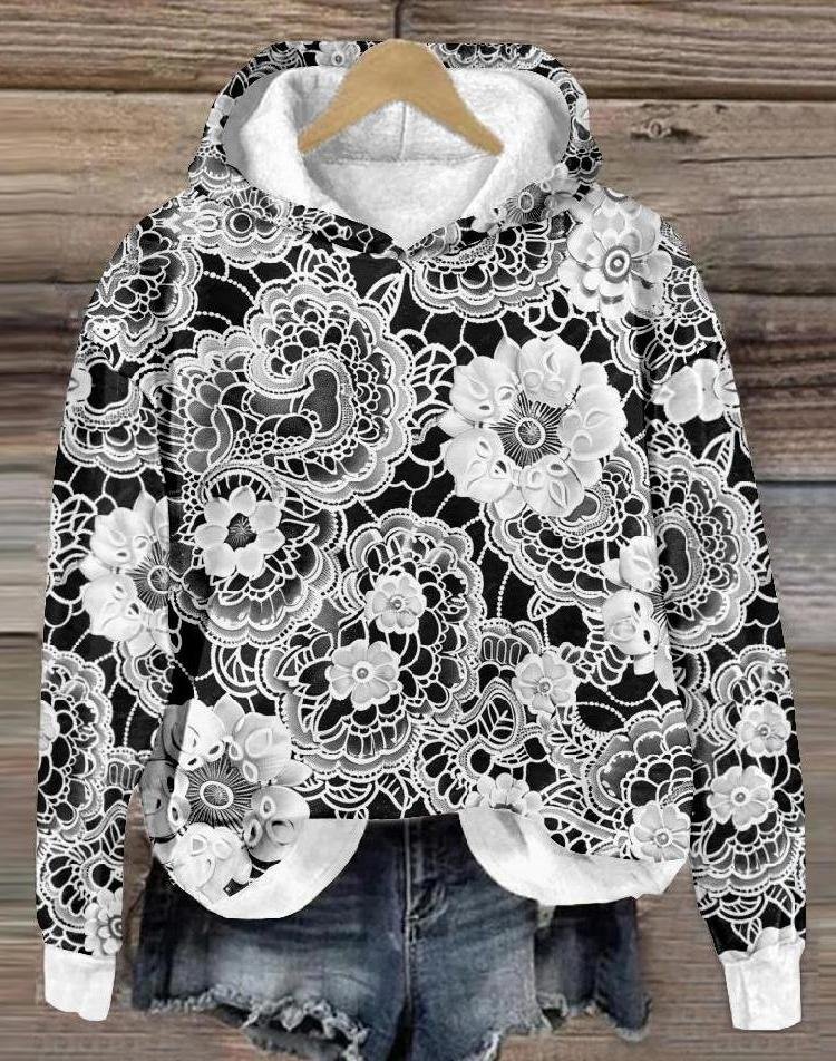 Loose 3D Printing Hoodie Casual Sweatshirt