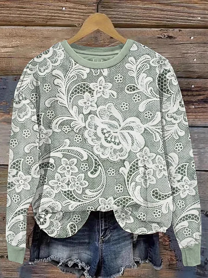 Casual Floral Sweatshirt