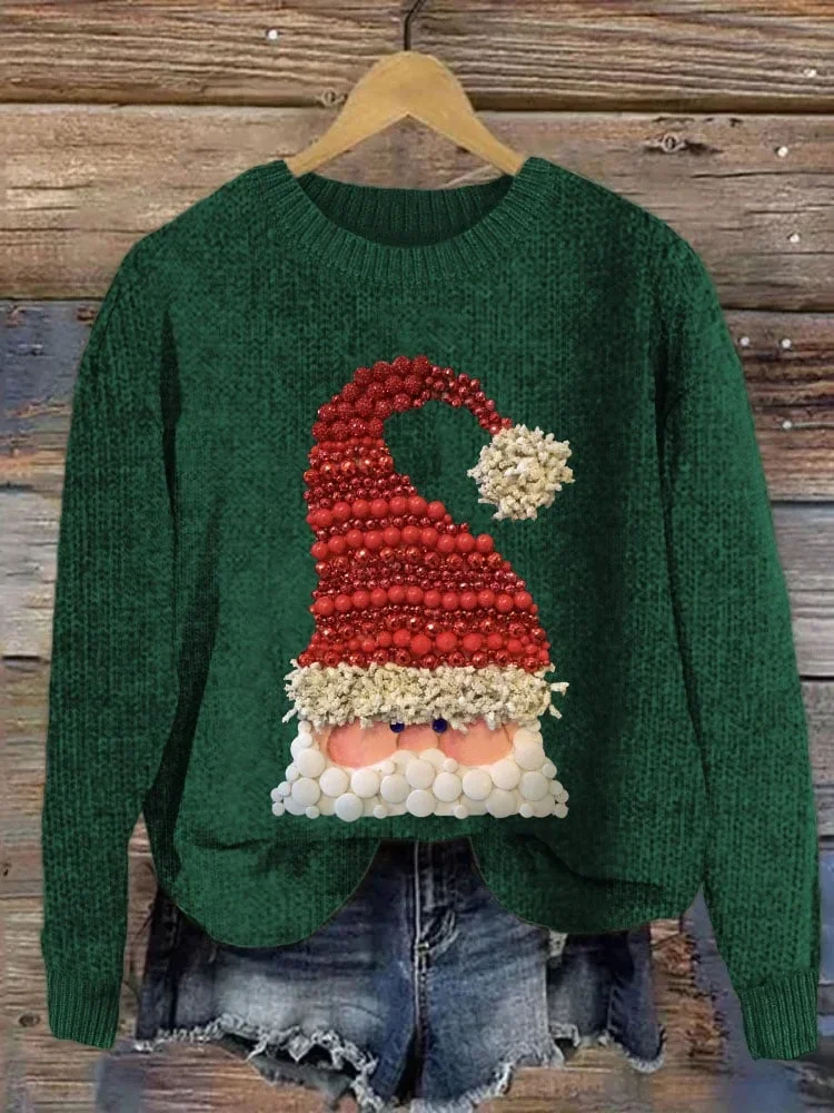 Casual Crew Neck 3D Printing Christmas Loose Sweatshirt