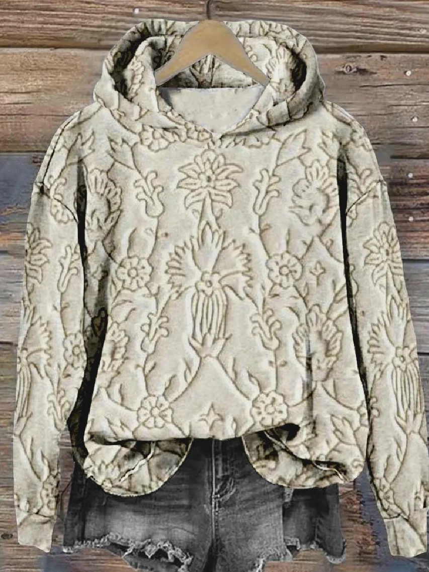 3D Printing Hoodie Vintage Loose Hoodie