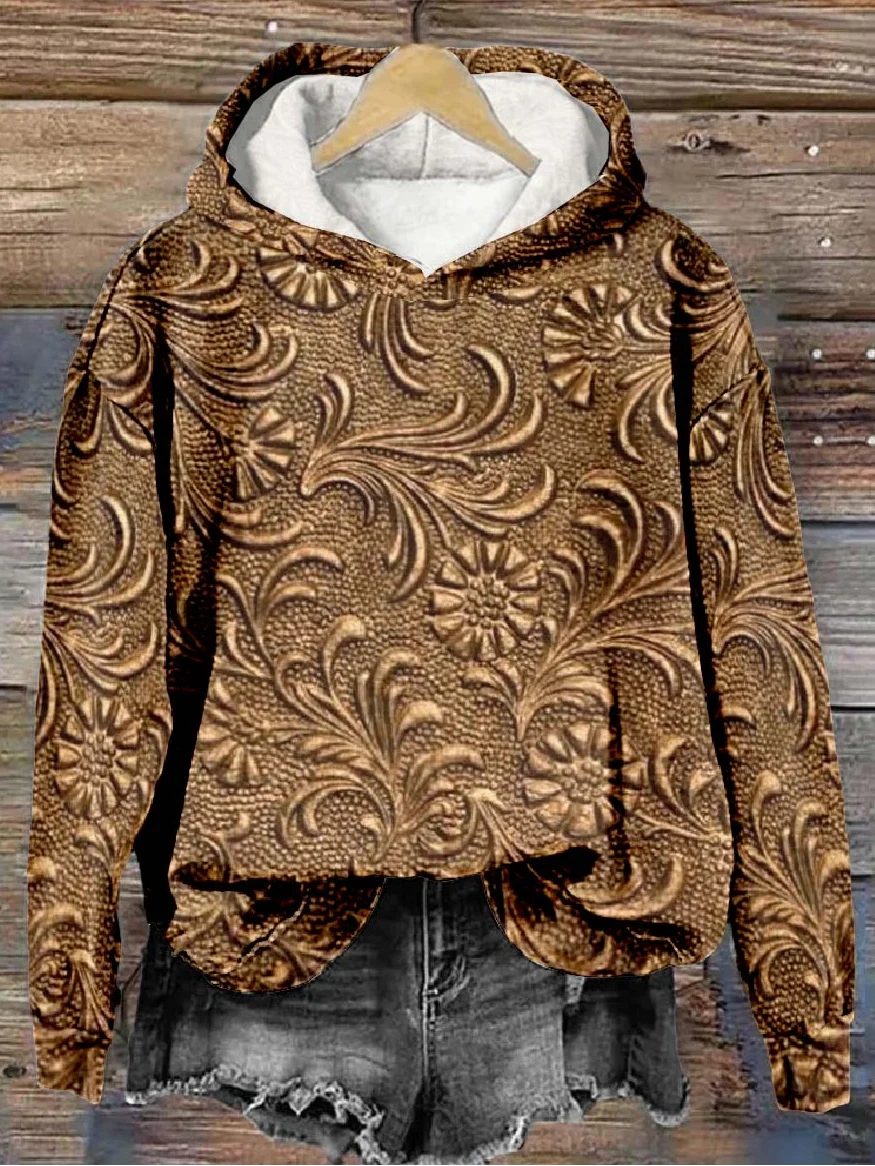 Vintage Loose 3D Printing Hoodie Hoodie