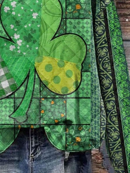 Women's St. Patrick's Day Printed Crew Neck Sweatshirt