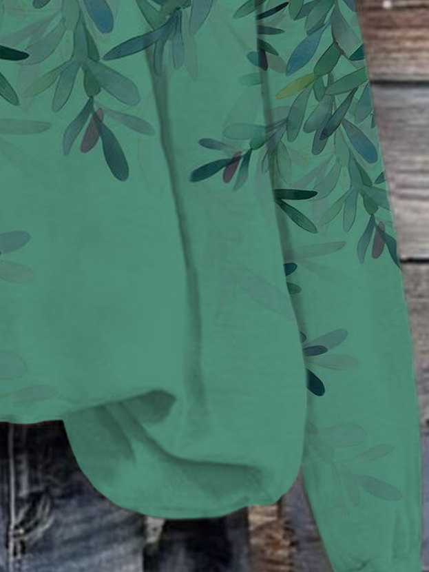 Women's Botanical Floral Spring Crew Neck Sweatshirt