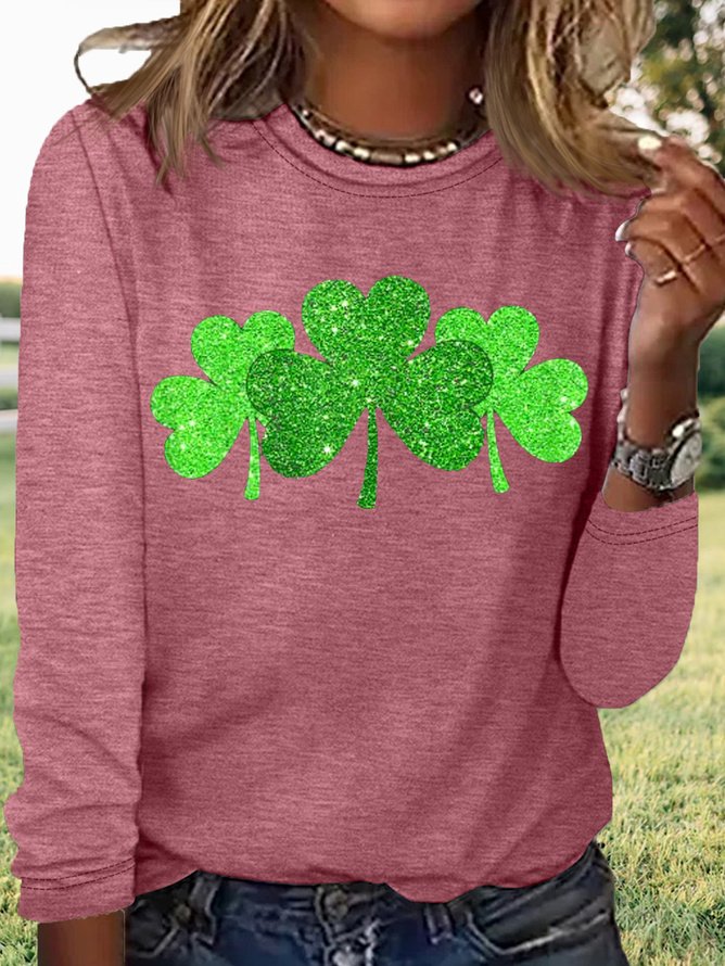 Casual Long Sleeve Round Neck T-Shirt
