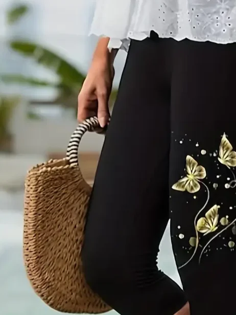 Women's Casual Butterfly Spring Print Leggings