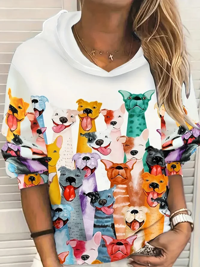 3D Printing Vintage Hoodie Loose Hoodie