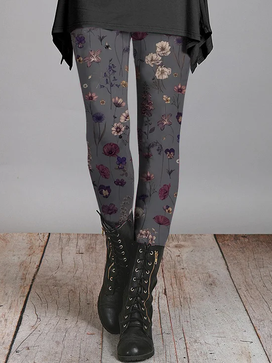 Women's Floral Print Casual Spring Leggings