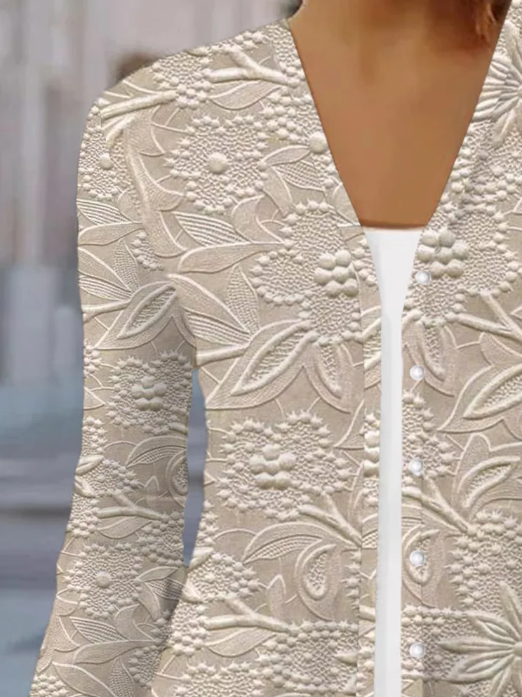 Women's Spring Floral Print Shawl Cardigan