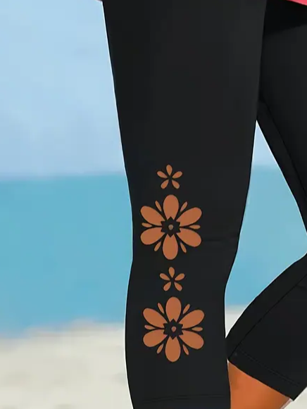 Women's Floral Spring Print Casual Fashion Leggings