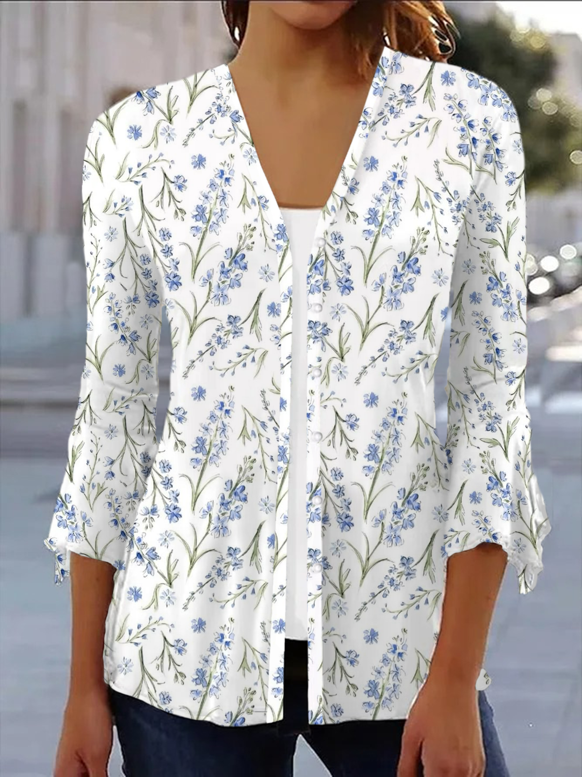 Women's Floral Spring Print Cardigan