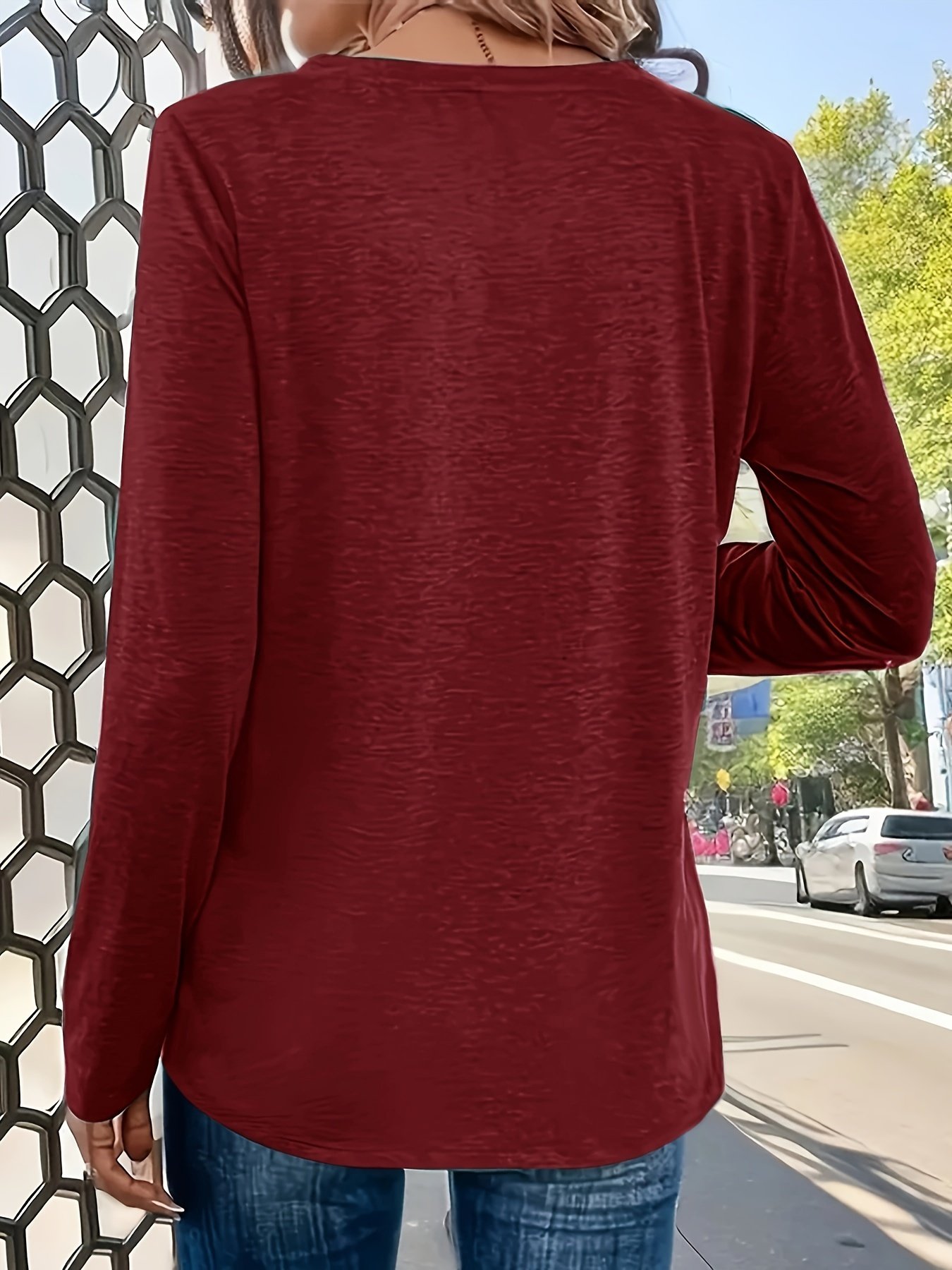 V Neck Casual Dandelion Regular Fit T-Shirt
