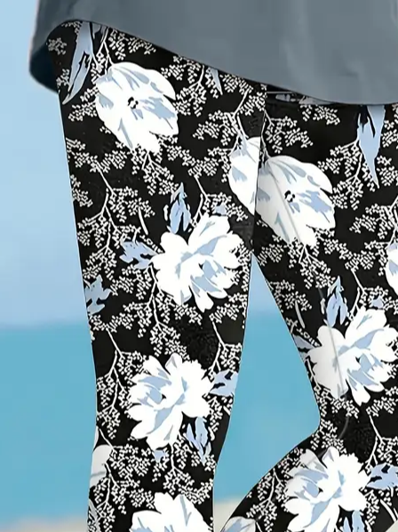 Women's Floral Spring Print Casual Leggings