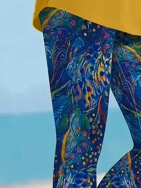 Women's Floral Spring Print Casual Leggings