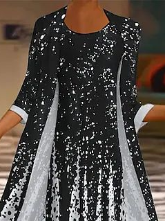 Women's Spring Floral Print Casual Print Two Piece Dress