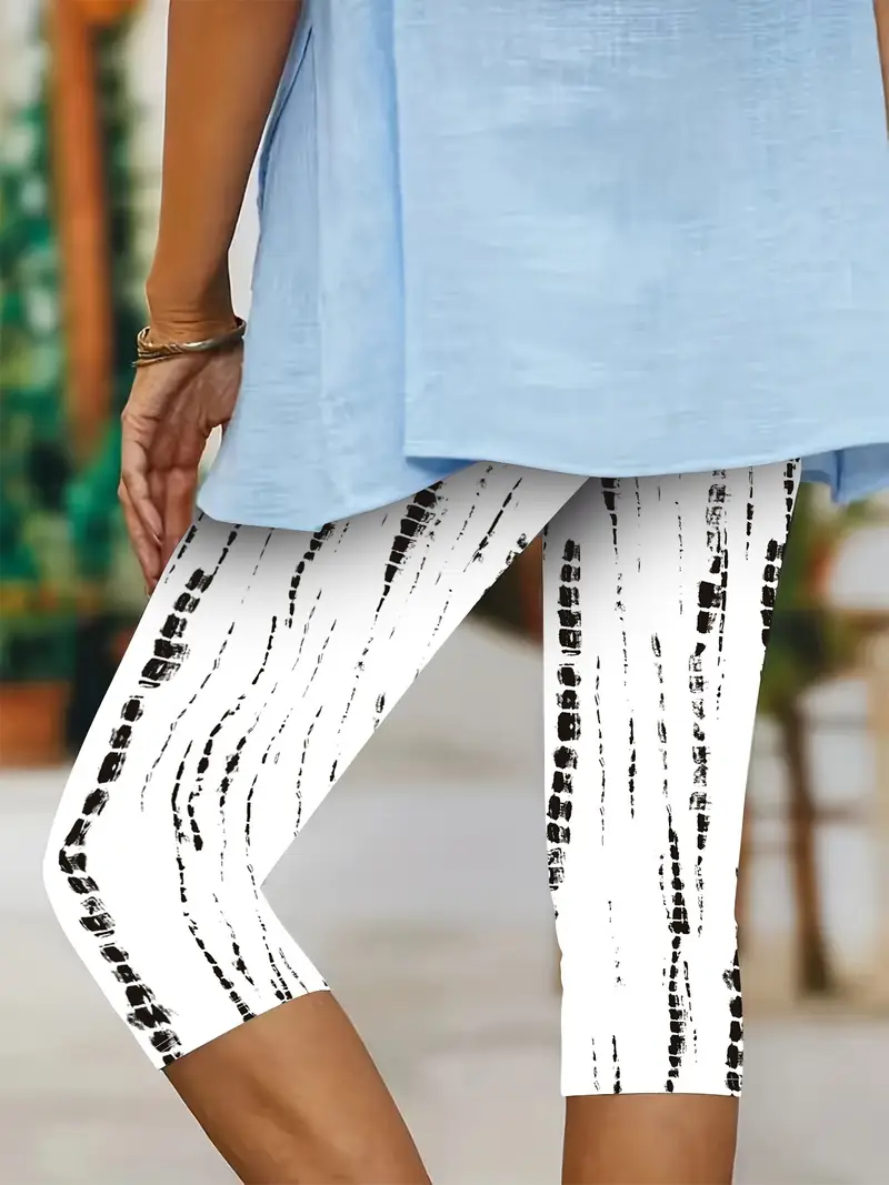 Women's Striped Spring Print Casual Leggings