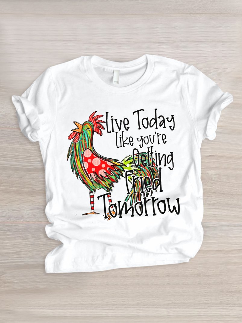 Text Letters Casual Regular Fit T-Shirt