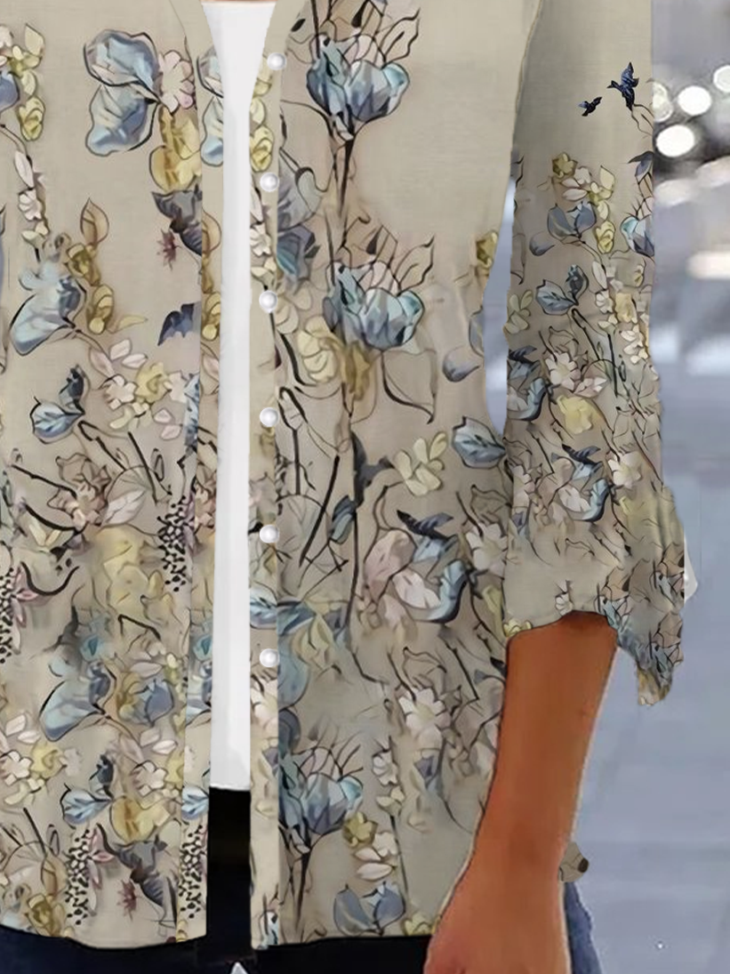 Women's Floral Spring Print Fashion Cardigan