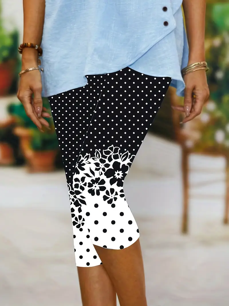 Women's Floral Spring Print Casual Leggings