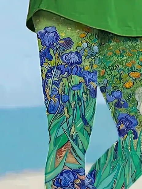 Women's Floral Spring Print Casual Leggings